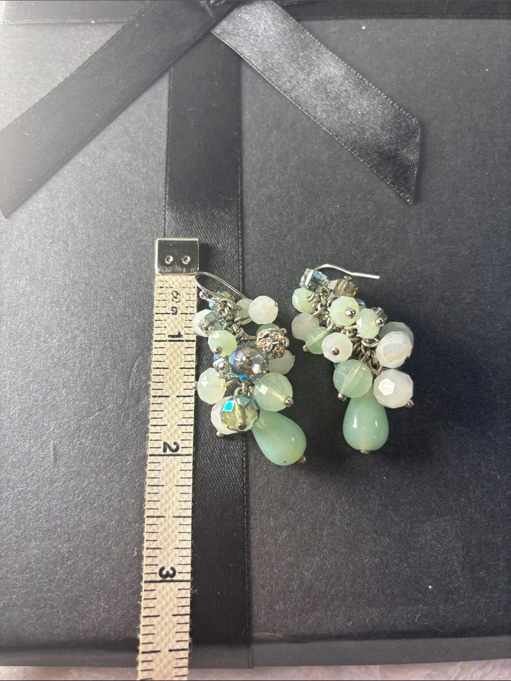 Iridescent Beaded Dangle Earrings
